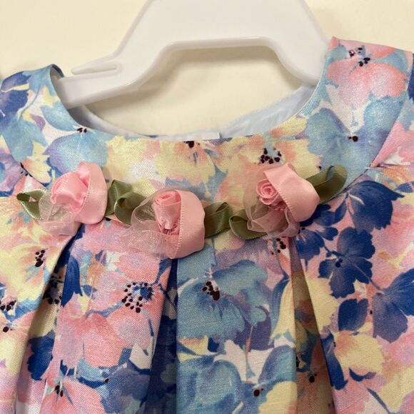 Bonnie Baby pastel blue, pink, gauze lining 2 pc dress set, brand new, - Picture 5 of 12